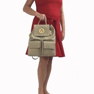 Mario Valentino Simeon Studded Leather Backpack